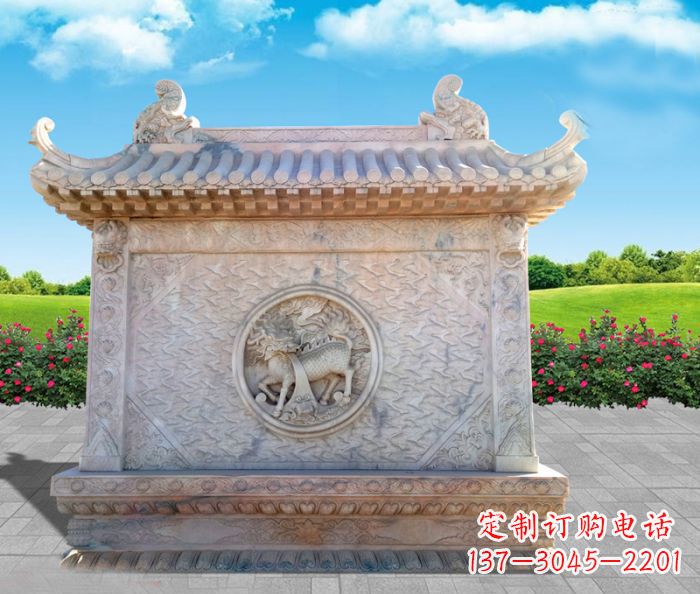 太原石浮雕麒麟庭院影壁