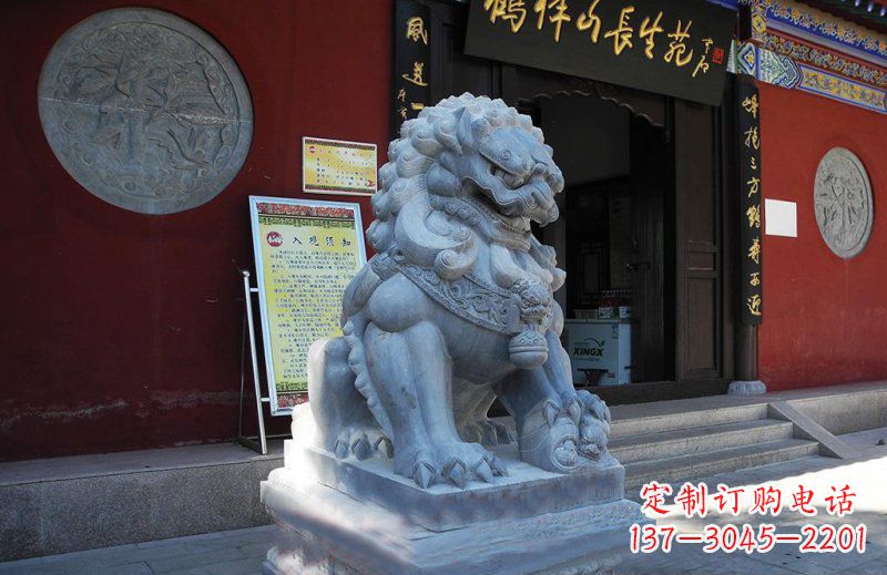 太原石狮子寺庙门口石雕