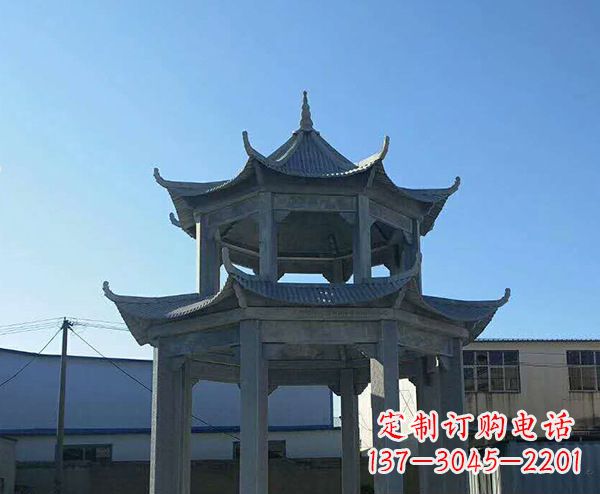 太原双层仿古石凉亭石雕_1