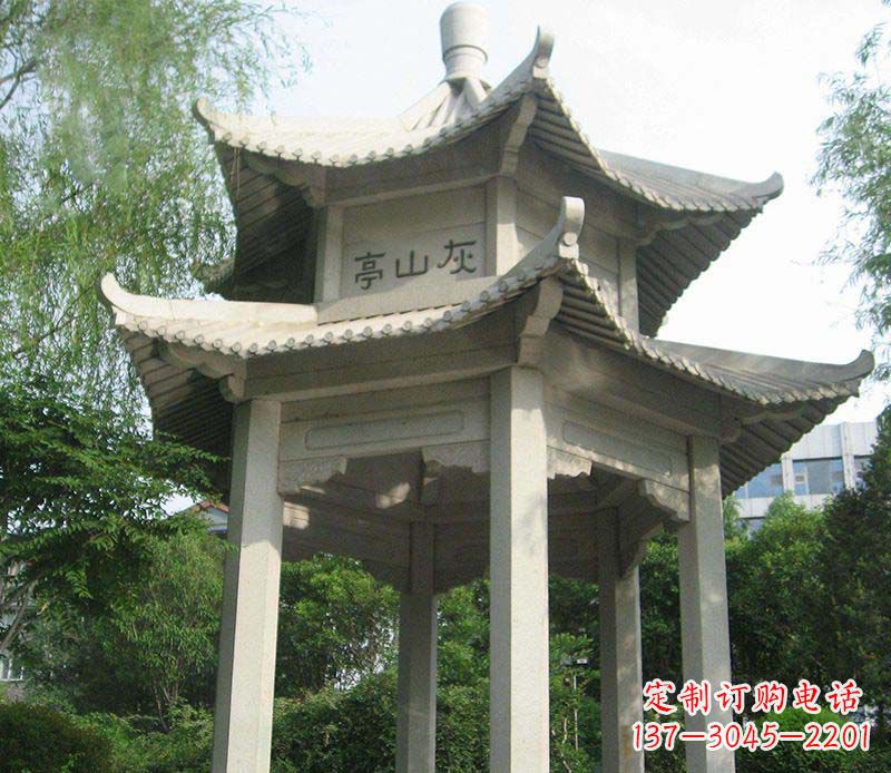太原双层石凉亭石雕