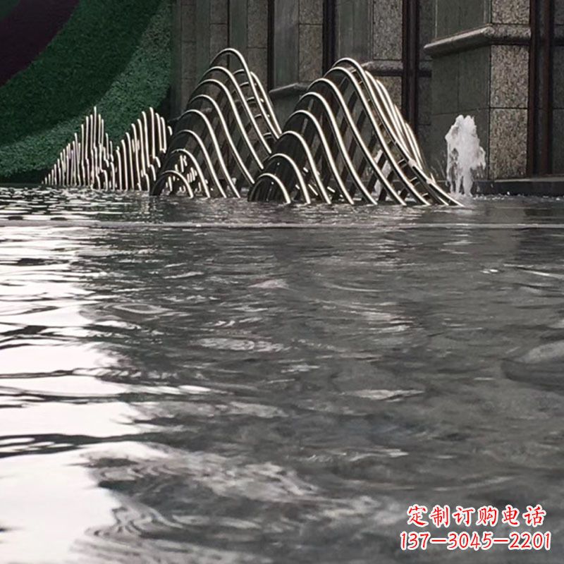 太原水池水景假山不锈钢