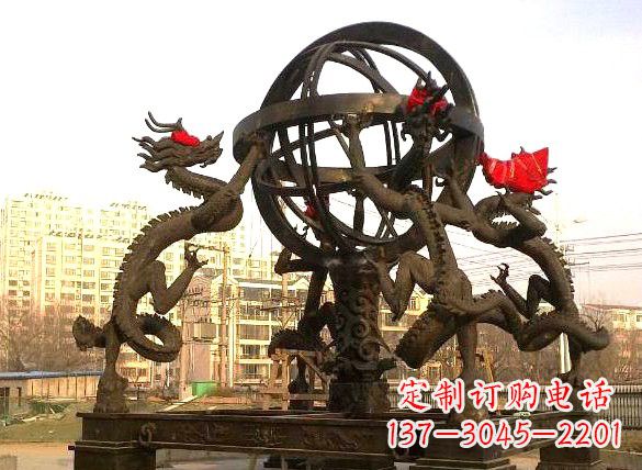 太原四龙戏珠城市景观铜雕