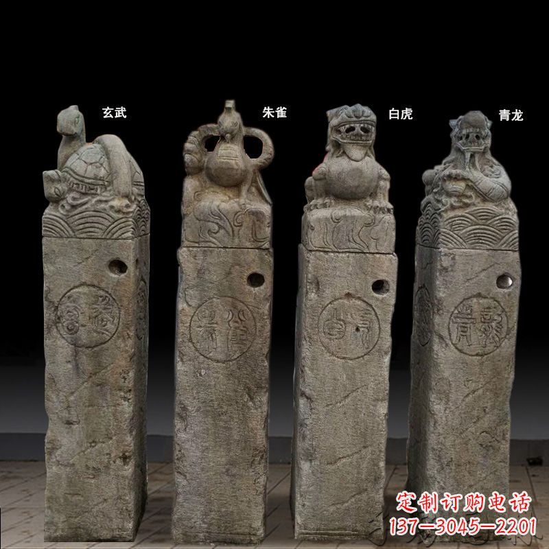 太原四神兽拴马桩石雕