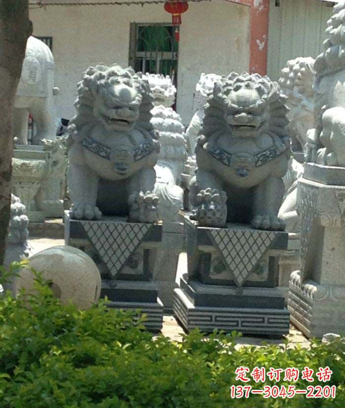 太原寺庙景观仿古石狮子