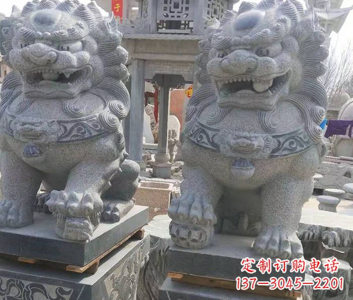 太原寺庙景观仿古石狮子 (3)