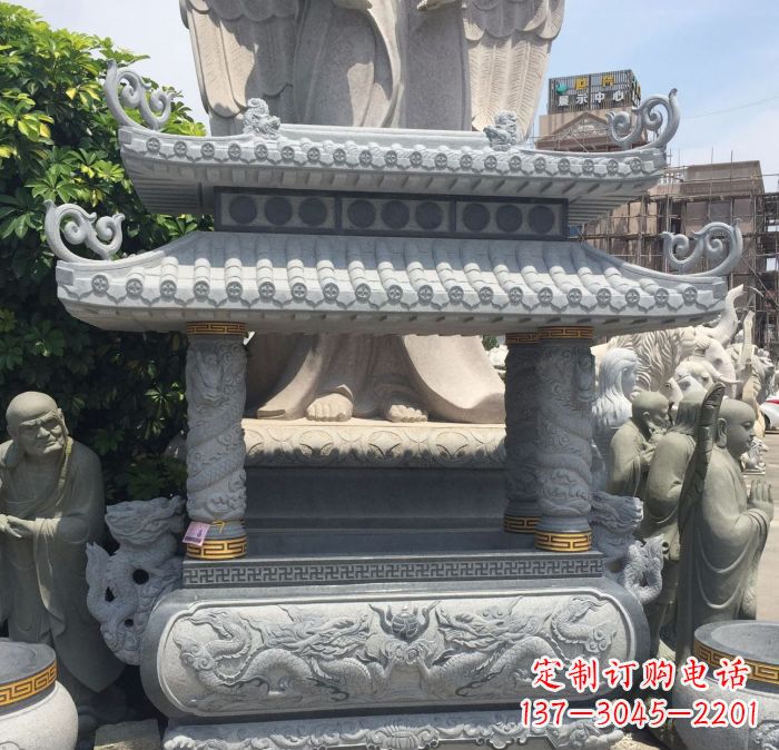 太原寺庙景观仿古香炉石雕 (2)