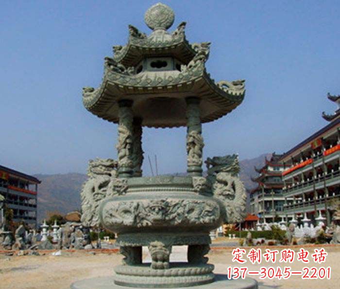 太原寺庙景观仿古石香炉
