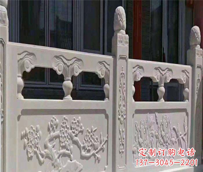 太原寺庙景观汉白玉石浮雕栏板 (2)