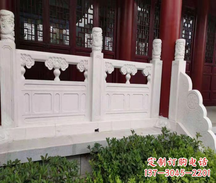 太原寺庙景观汉白玉石浮雕栏板 (3)