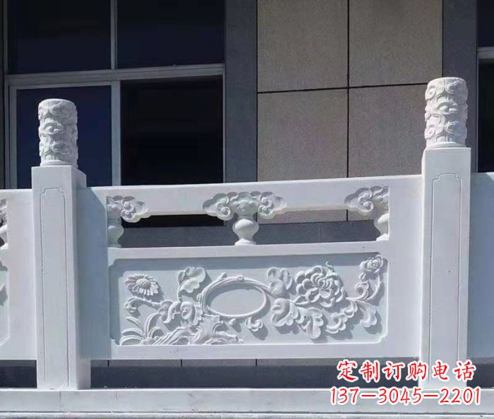 太原寺庙景观汉白玉石浮雕栏板 (4)