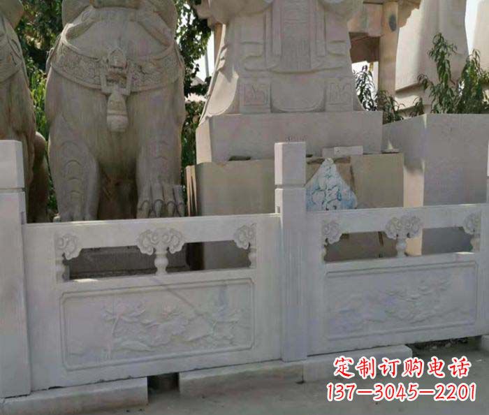 太原寺庙景观汉白玉石浮雕栏板