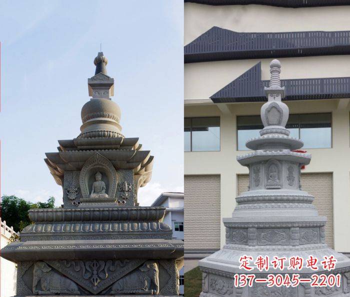 太原寺庙景观舍利塔石雕 (3)