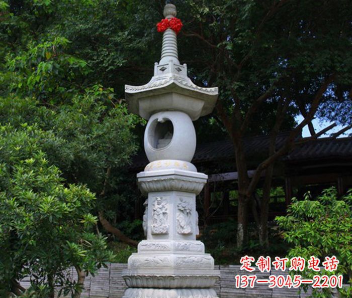 太原寺庙景观舍利塔石雕 (2)