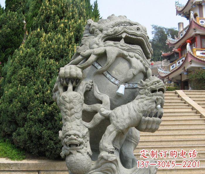 太原寺庙景观狮子石雕