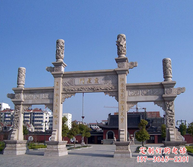 太原寺庙景观石牌坊