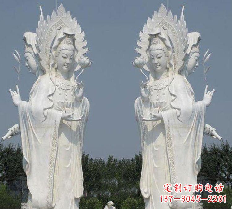 太原寺庙三面观音菩萨雕塑