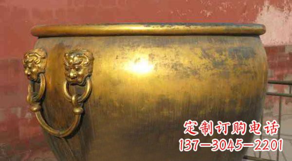太原寺庙水缸铜雕 (2)
