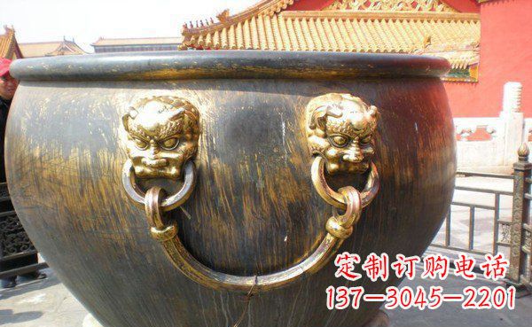 太原寺庙水缸铜雕 (3)