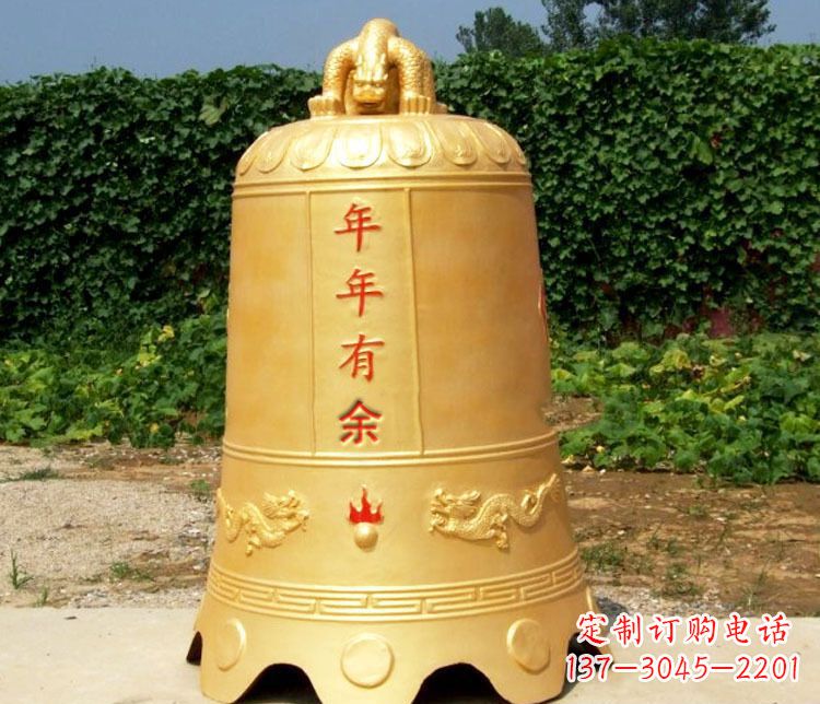 太原寺庙铜钟雕塑 (2)