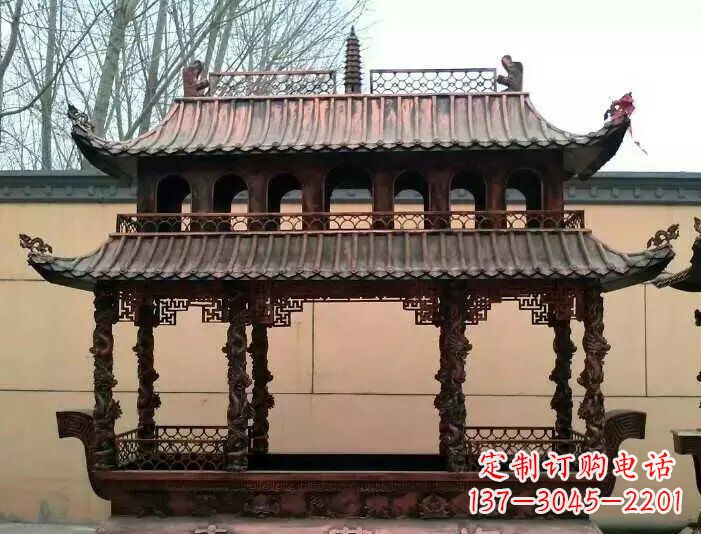 太原寺庙香炉铜雕 (3)