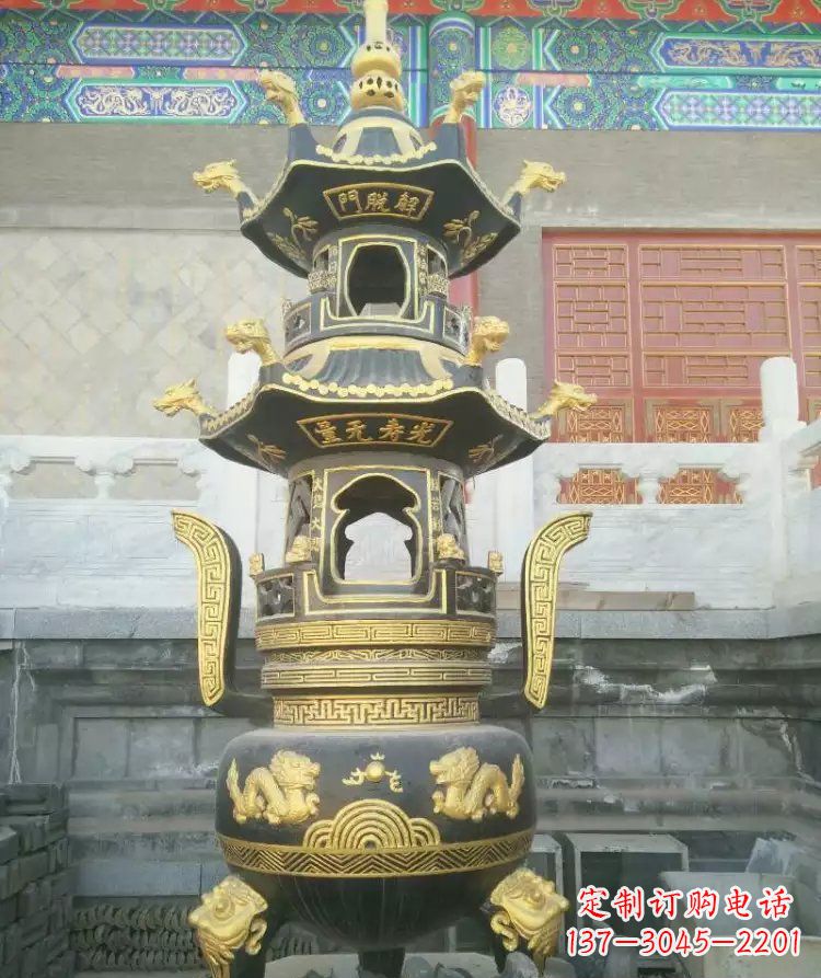 太原寺庙香炉铜雕_1