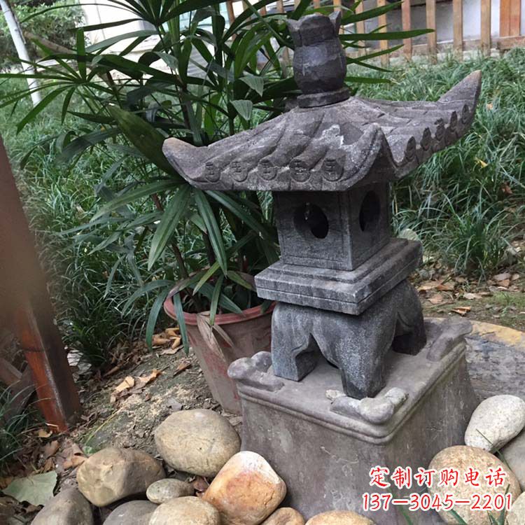 太原寺庙园林青石做旧仿古石灯