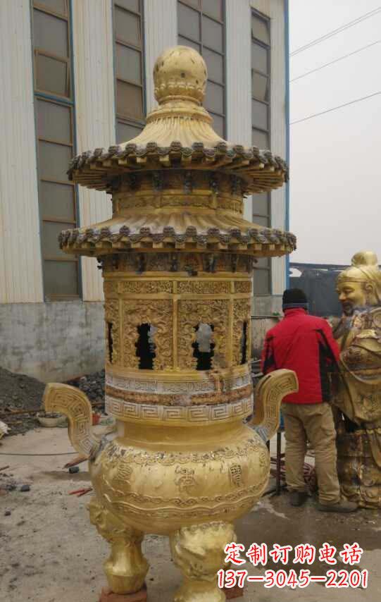 太原寺庙香炉铜雕塑