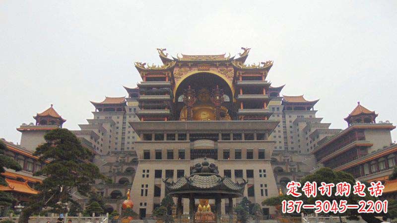 太原寺庙圆香炉铜雕