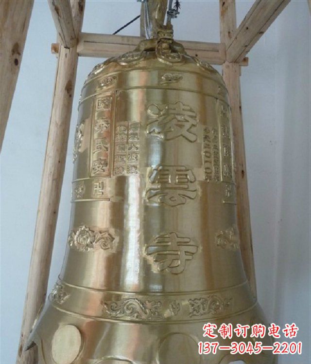 太原寺庙铸铜钟雕塑 (2)