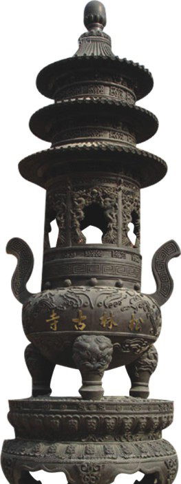 太原松林古寺铜香炉