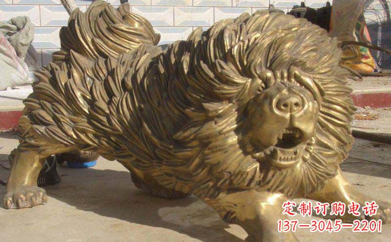 太原松狮犬动物铜雕