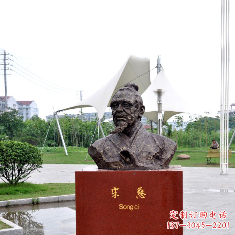 太原宋慈铸铜头像雕塑-古代十大名医园林广场人物雕塑