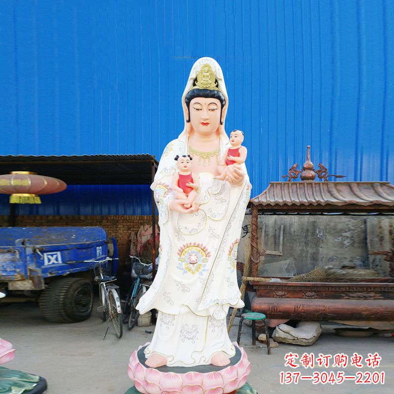 太原送子观音彩绘玻璃钢雕塑