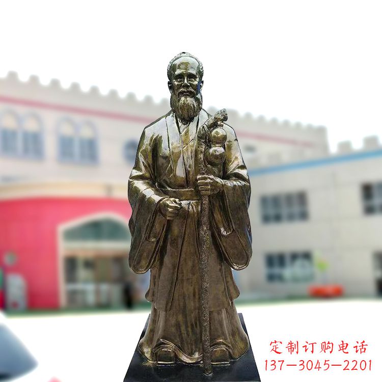 太原孙思邈仿铜玻璃钢雕塑-医院著名医学人物雕像