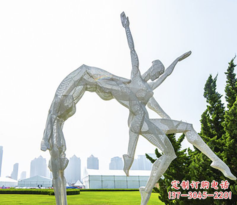 太原体操运动员不锈钢雕塑