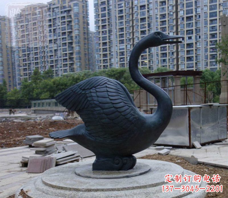 太原天鹅动物铜雕