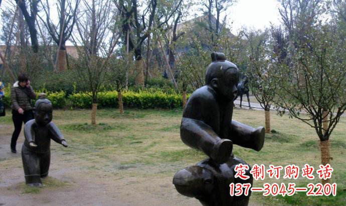太原跳山羊公园人物铜雕