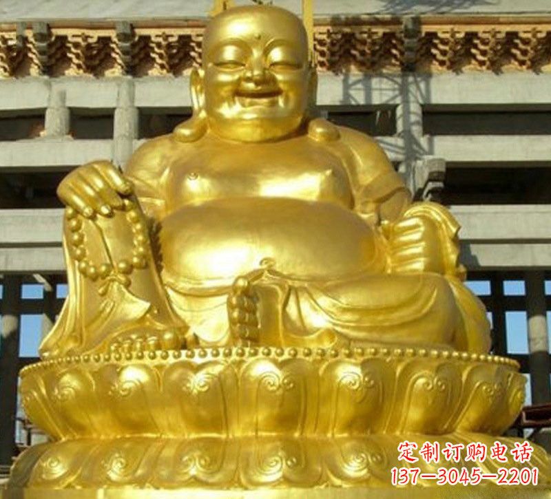 太原贴金弥勒佛铜雕