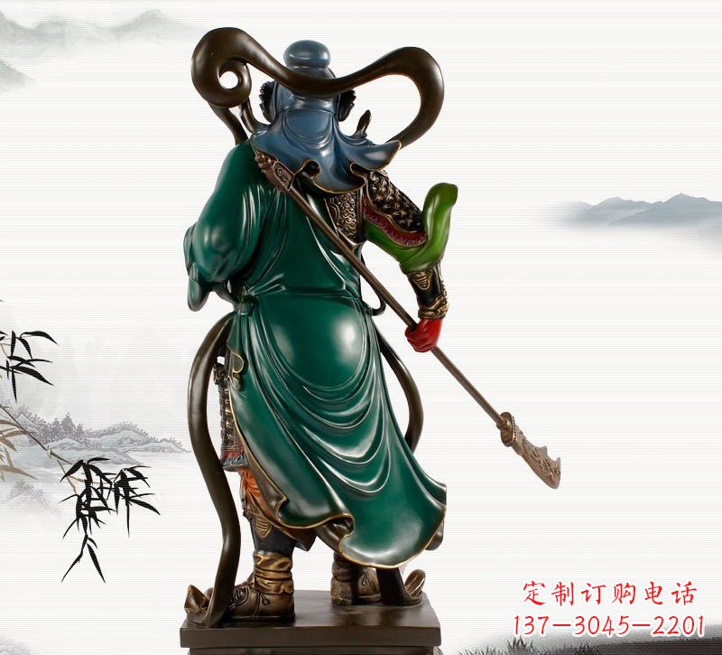 太原铜雕彩绘武财神关公