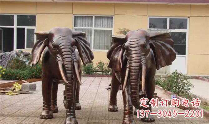 太原铜雕大象公司门口动物雕塑