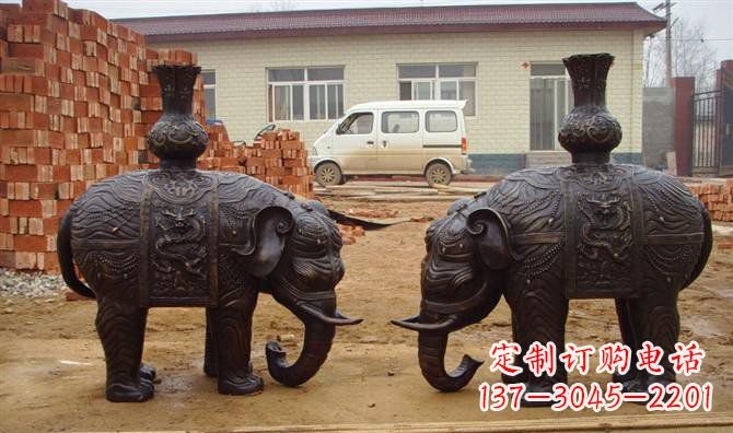 太原铜雕大象公园动物雕塑