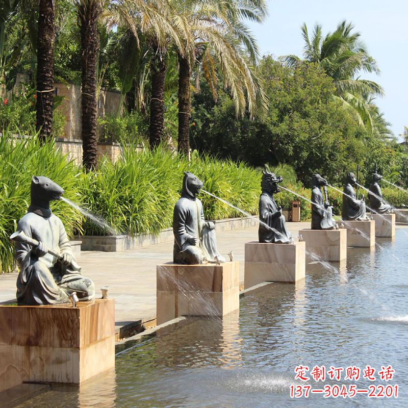 太原铜雕动物喷泉景观雕塑