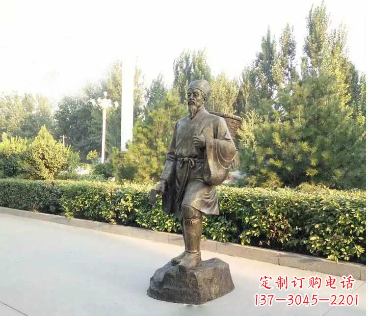 太原铜雕古代名医李时珍雕塑