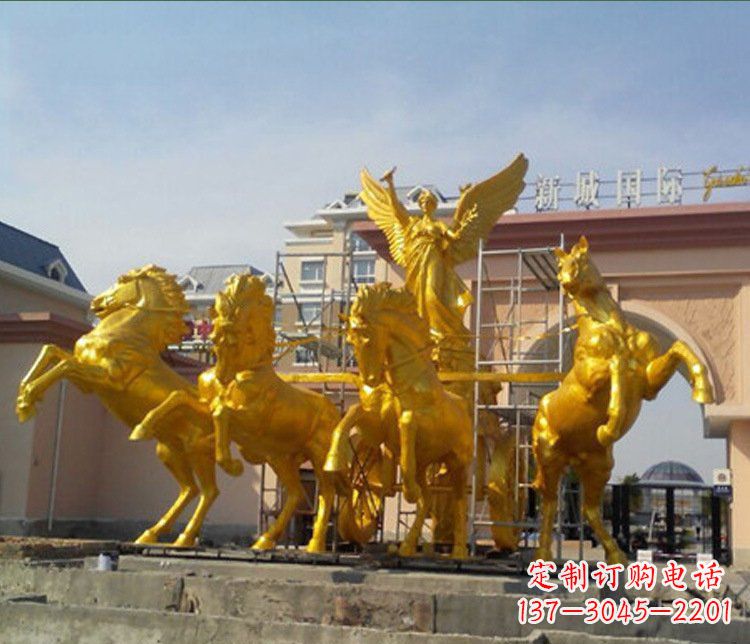 太原铜雕广场阿波罗战马雕塑