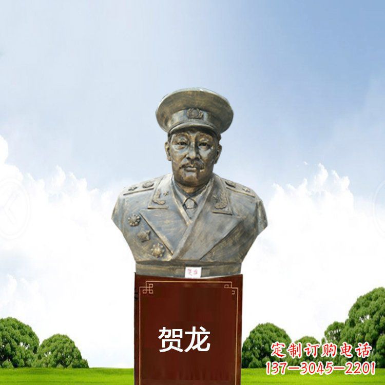 太原铜雕贺龙头像