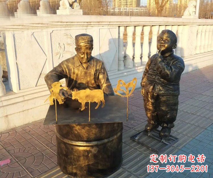 太原铜雕画糖人的人物