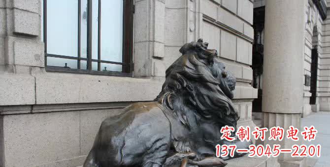 太原铜雕汇丰卧姿狮子
