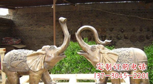 太原铜雕吉祥小象公园动物雕塑