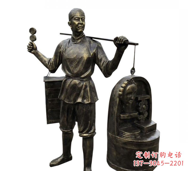 太原铜雕卖货郎