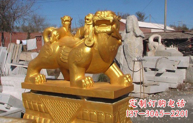 太原铜雕母子貔貅